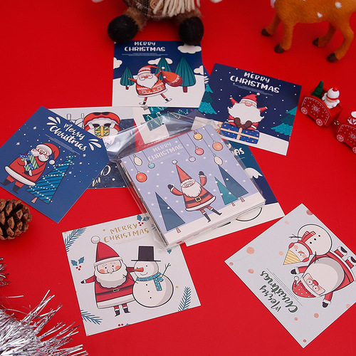 Amazon 30-piece Christmas Greeting Cards Cartoon Santa Claus Snowman Wishes Message Xiao Ming Postcards