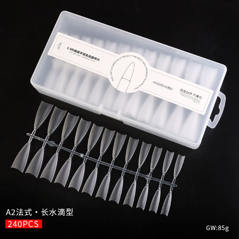 Parche de uñas trapezoidal corto pulido sin grabado ultrafino y sin costuras