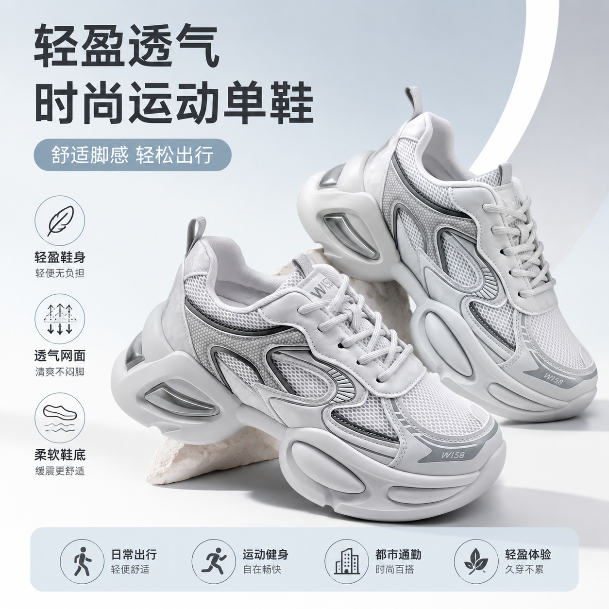 Zapatos de papá zapatos de mujer 2026 verano nuevo aumento de suela gruesa mesh transpirable zapatos deportivos casuales zapatos de mujer moda versátil