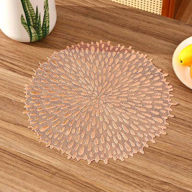 Transfronterizos franceses circular PVC almohadilla de café de gota creativa almohadilla de aislamiento térmico almohadilla de aislamiento térmico de restaurante de lujo ligero