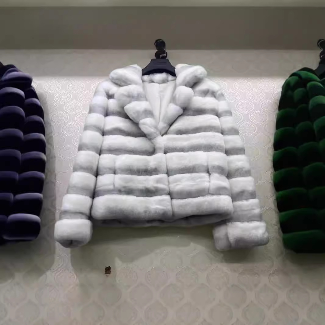 2025冬季贵妇皮草真毛保暖獭兔毛外套女短款龙猫时尚皮毛一体