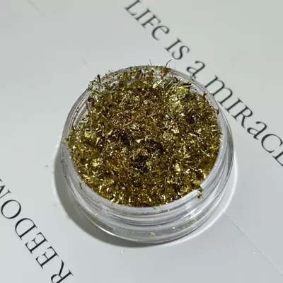 Dırnaq bəzəkləri – Gold Foil Fragments Internet Popular - champagne-gold-1g-canned
