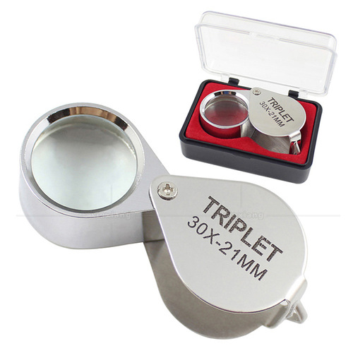 10 times 20 times 30 times folding metal diamond jewelry antique jade coin identification glass lens magnifying glass