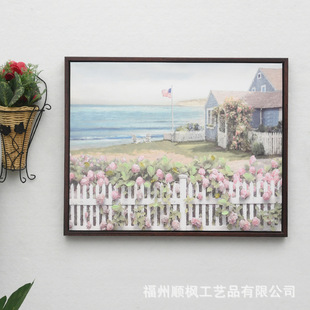 American Painted Flower Garden Hanging Painting Living Room New Decorative Painting Bedroom Mural Dining Table Wall Hanging Painting