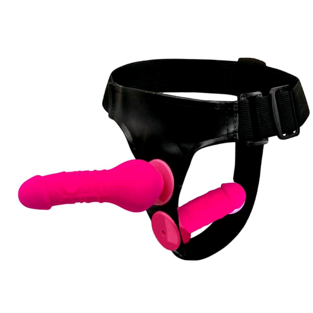 Wearable Strap-on Silicone Dual-ended Dildo Pants for Lesbian Couples Play — detail image 4