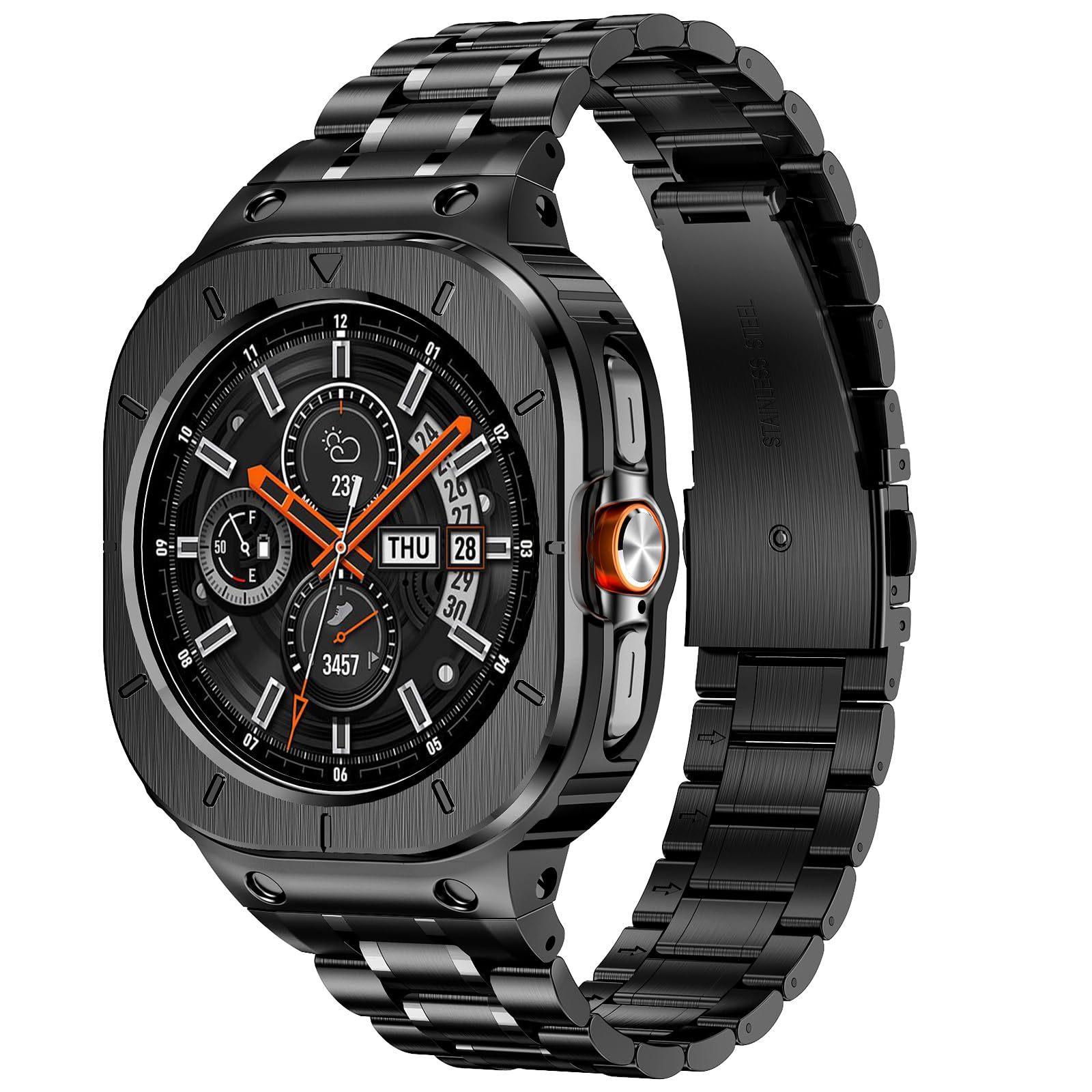 Cross-Border Suitable for Samsung Ultra Five-Bead Steel Case Integrated with 316L Stainless Steel Material Anti-Fall Strap