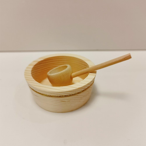 Mini kitchen accessories tinplate small bucket mini wooden basin stainless steel water ladle creative ornaments play house model