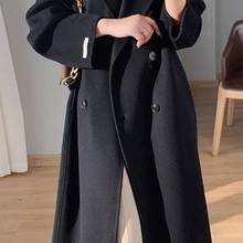 双面羊毛大衣女2023年秋冬新款韩版宽松长款茧型洋气羊毛外套