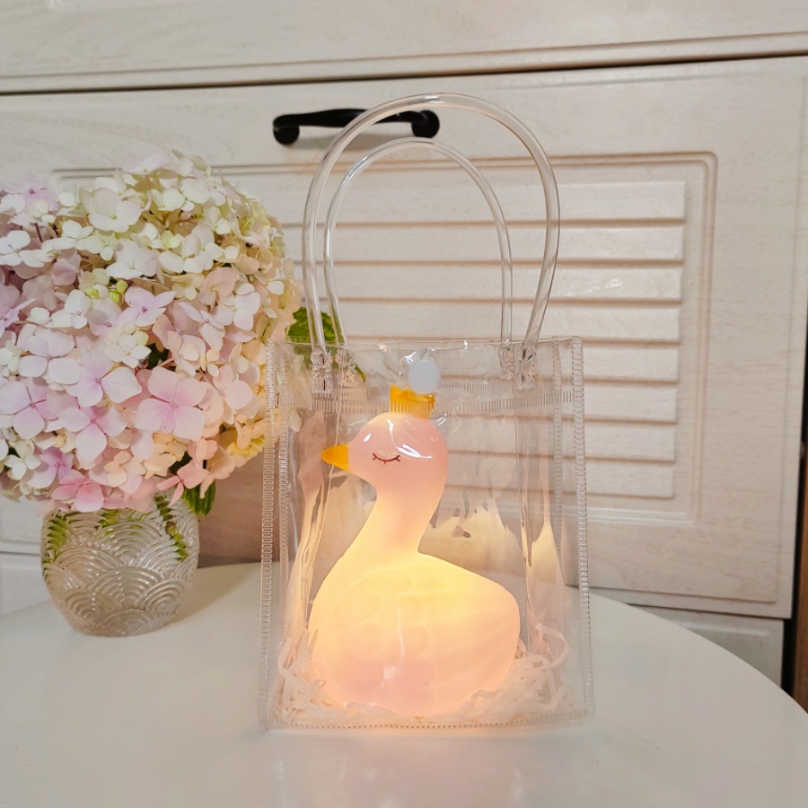 백조/핑크 + 투명 선물 가방/라피아