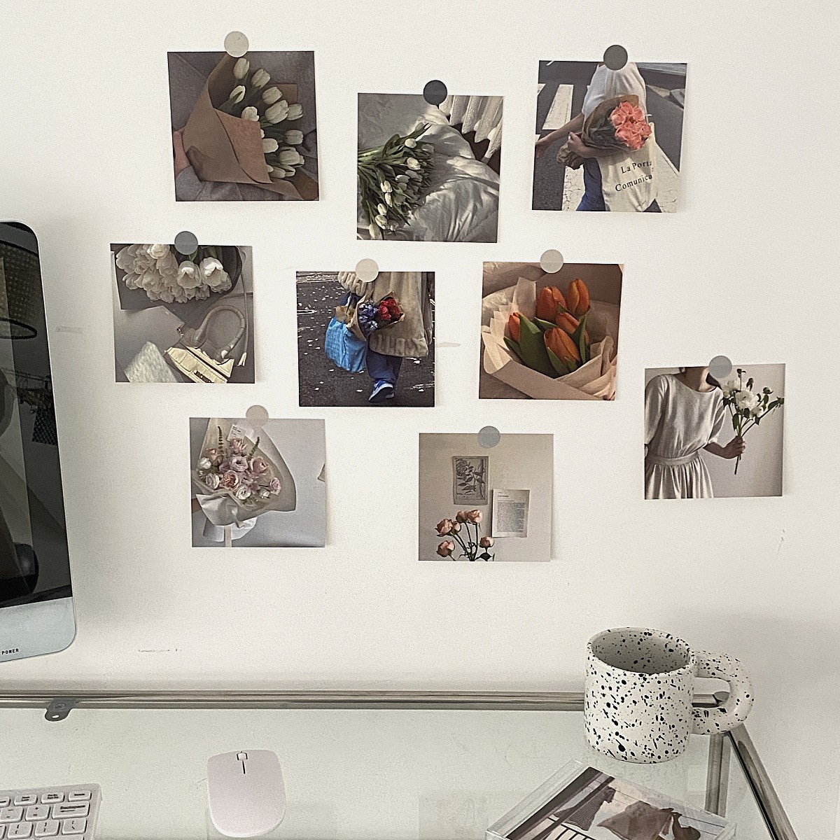 Ins Korean-style Tulip Art Decor Magazine Card Background Wall Set Japanese-style Photoshoot Versatile Prop Wall Art