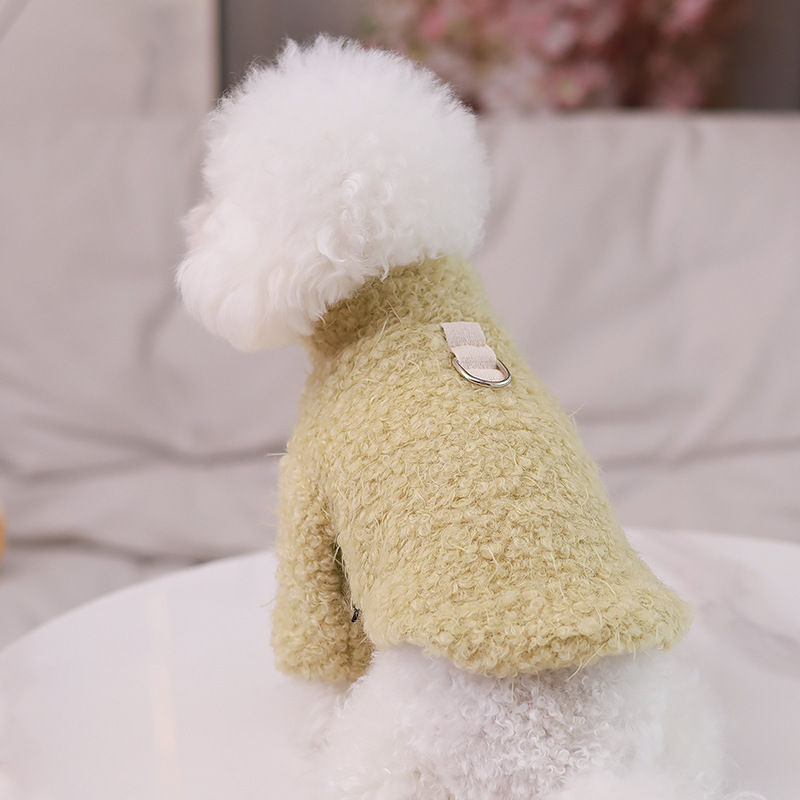 New Traction Puppy Clothes Spring and Autumn Pet Bear Teddy Pomeranian Small Dog Plush Cotton Clothes Cross Border