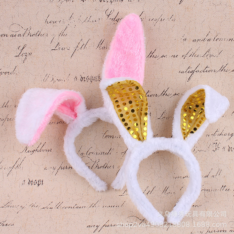 Tocado de rendimiento animal tocado de conejo accesorios lindo pequeño conejo blanco oreja diadema pajarita cola conjunto de tres piezas