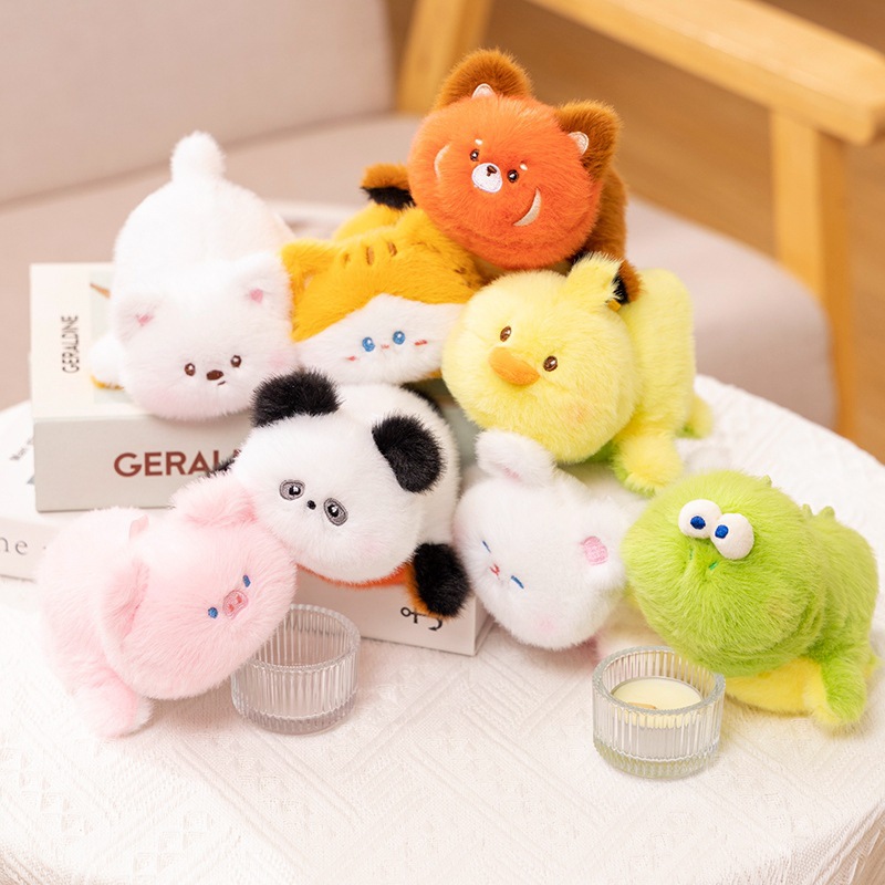 Nuevos productos transfronterizos lindos panda voltear colgantes de animales bolsas de muñecas de dibujos animados bolsas de llaveros juguetes de peluche colgantes lotes image 1