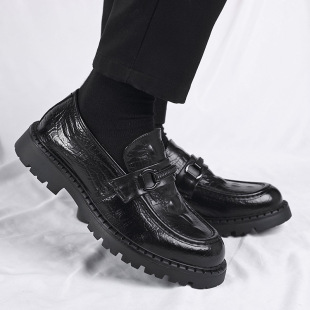 Casual Leather Shoes for Men in Summer, Versatile, Breathable, Deodorant, British Style Slip-Ons, Trendy Business Shoes