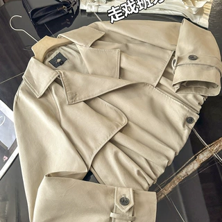 走戏班牙！549+！100棉！气质时尚大翻领短款宽松风衣夹克外套女