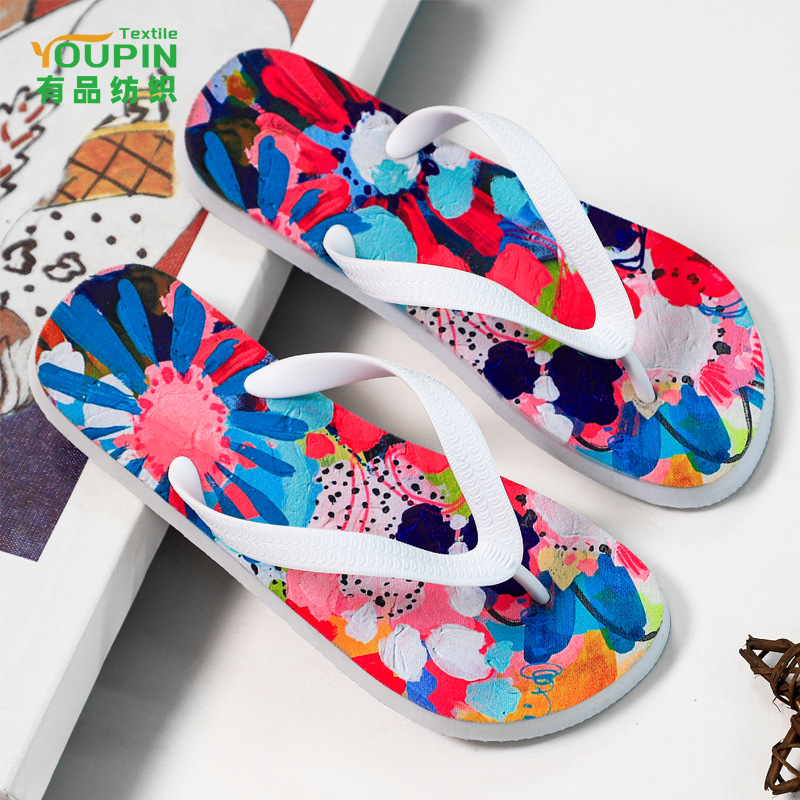 Venta caliente transfronteriza playa en blanco chanclas de transferencia de calor goma blanca tabla de cortar diy zapatillas creativas zapatillas de pareja