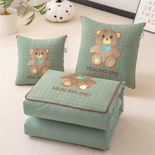 高端多功能汽车靠垫抱枕被子两用针织棉办公室午睡靠枕空调枕头被