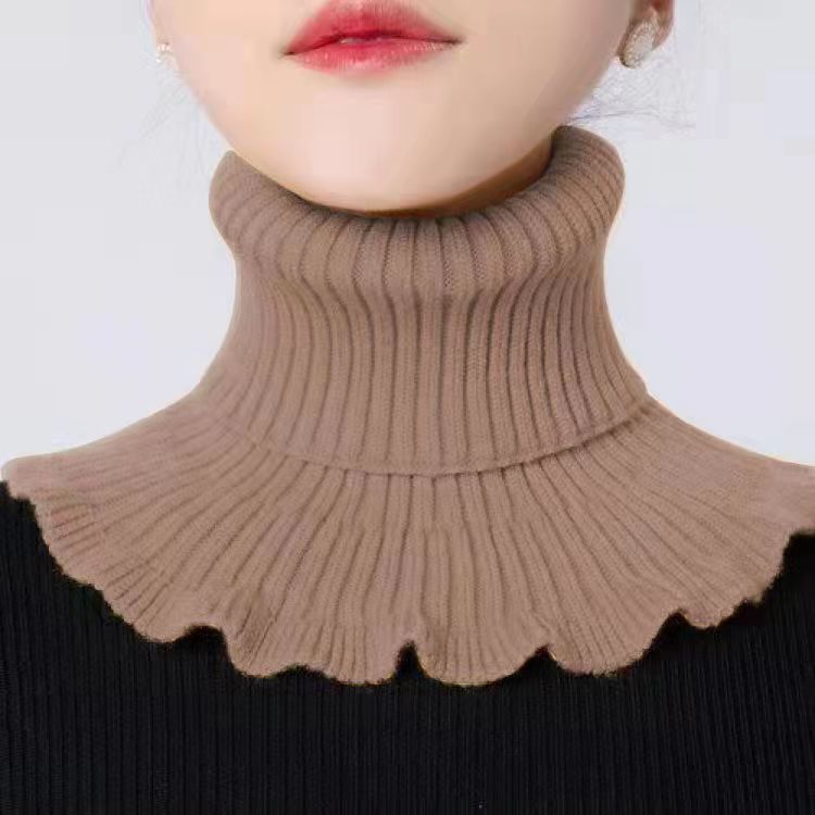 Scarf Women's Warm Knitted Cervical Vertebra Protection in Autumn and Winter All-match Decorative Sweater Fake Collar for Elderly Neck Wool Collar