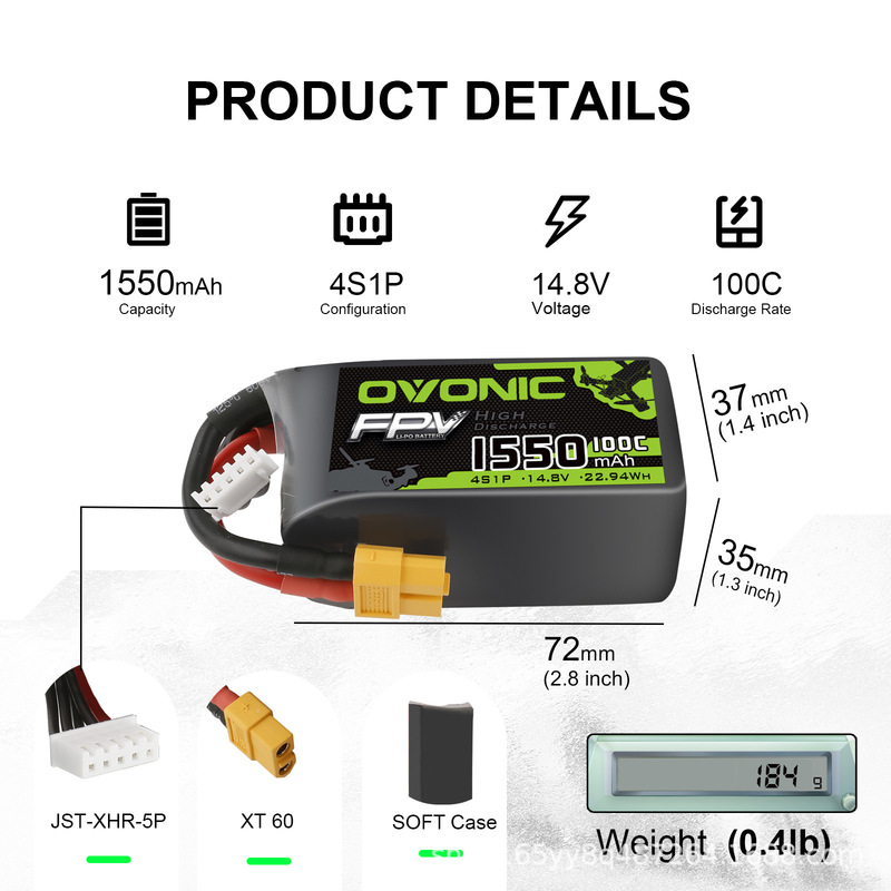 Ovonic欧牌1300 2200mAh 100C  6S 22.2V 穿越机FPV无人机电池|undefined