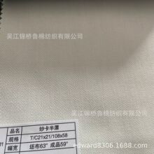 现货涤棉斜纹半漂本白黑色鱼骨纹贡缎条子纱卡印花防静电帆布线绢