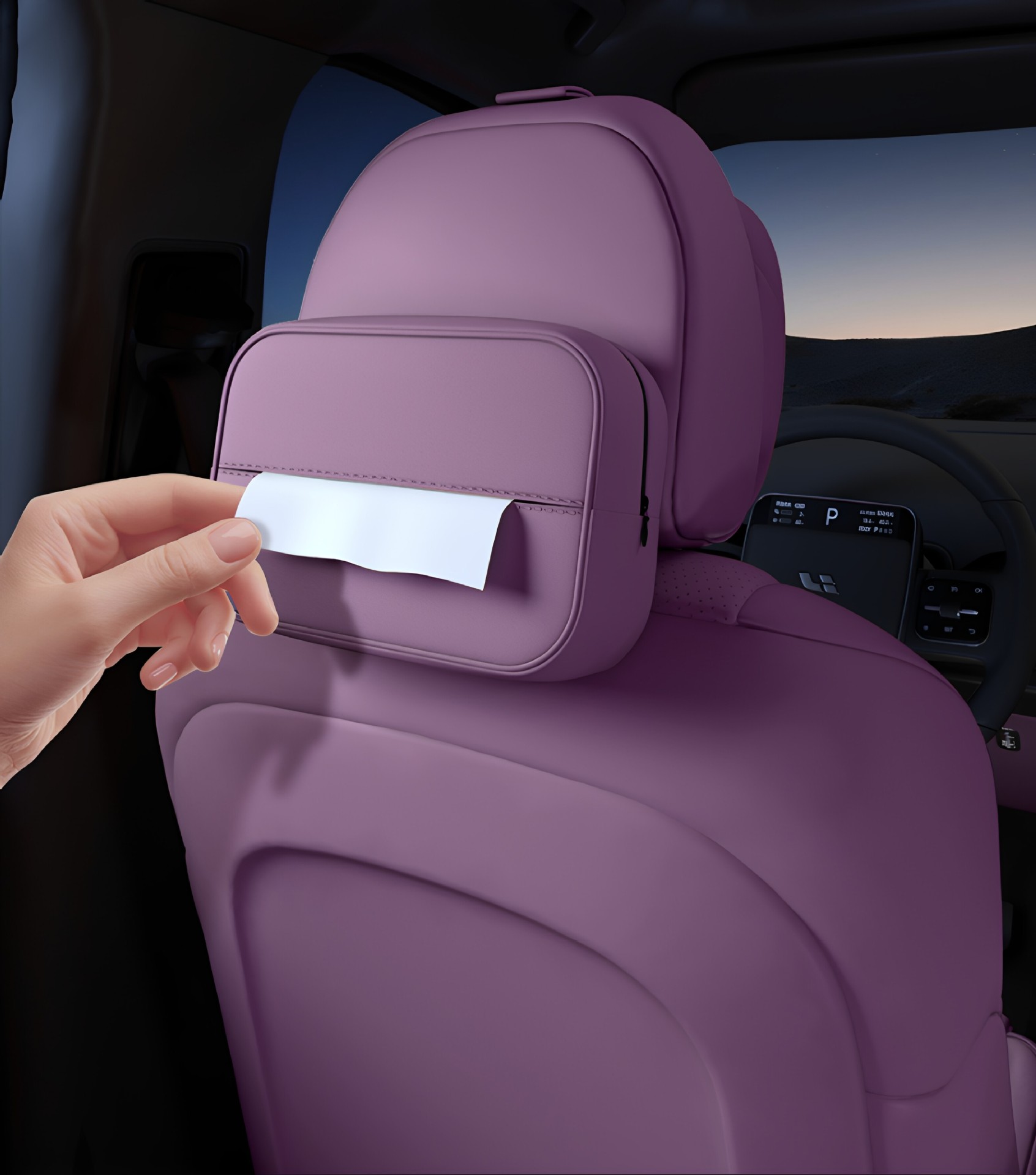 Suitable for the AITO M6 tissue box, 26 new model car armrest box, hanging tissue pack, seat back interior tissue box