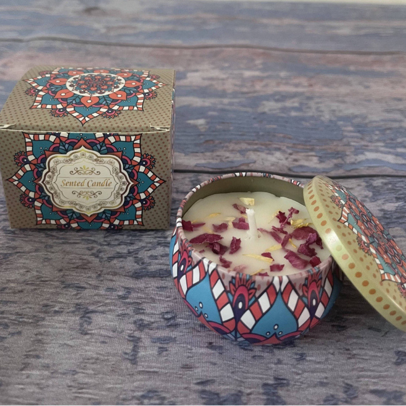 ¿Cara de soja transfronteriza con cera seca de flores? Regalos de cumpleaños de boda flores de flores de vela aromática