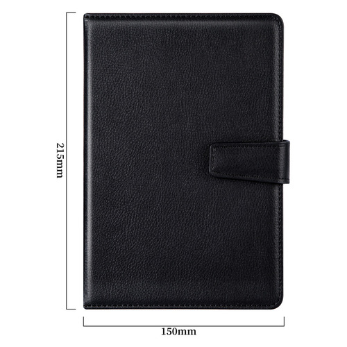 Deli 3301 leather-bound notebook thickened notepad business black leather-bound notebook work meeting minutes