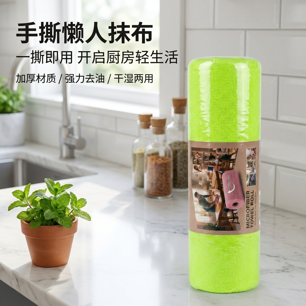 手撕懒人抹布吸水不掉毛厨房专用洗碗布不粘油一次性厨房抹布百洁