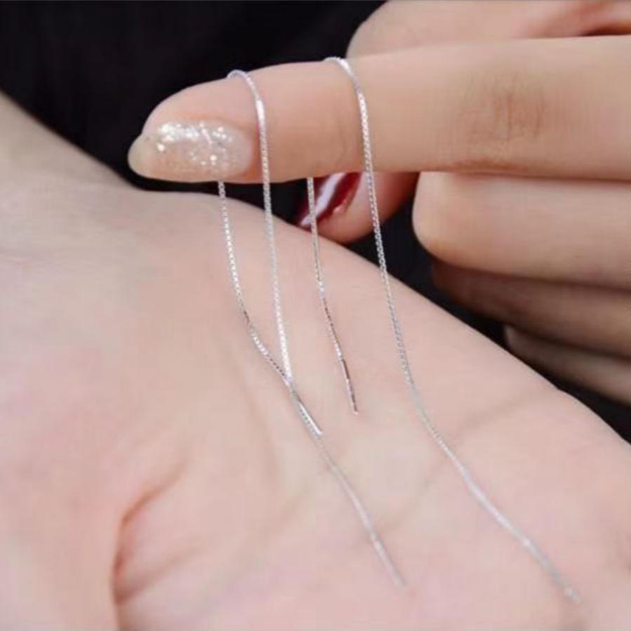 Procesamiento de precios de orejas para mujeres personalidad larga simple colgante de orejas japonesas temperamento coreano pendientes de orejas de borda image 1