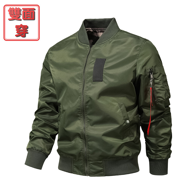Doble cara de vestir camuflaje primavera y otoño nueva chaqueta de piloto de la fuerza aérea mai chaqueta de béisbol hombre chaqueta de trabajo transfronteriza