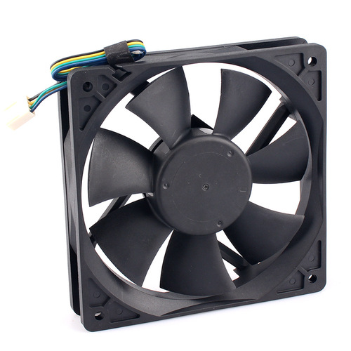 Factory direct supply 12025 double ball cooling fan DC12V24V two-wire four-wire PWM automatic speed control large air volume