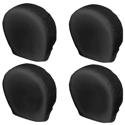 Spare wheel cover, gray car tire protection sun - suitable-for-diameter-48-58cm-width-29cm-tires-4-pack-210d-black