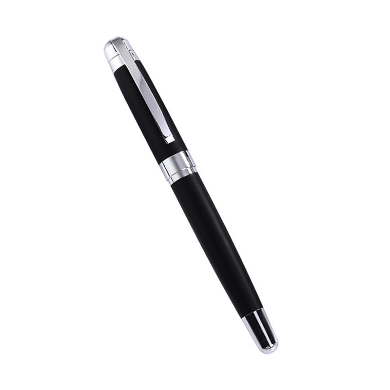 Negro esmerilado metal firma pluma regalo de negocios Conferencia publicidad bolígrafo impresión LOGO gel pluma letras