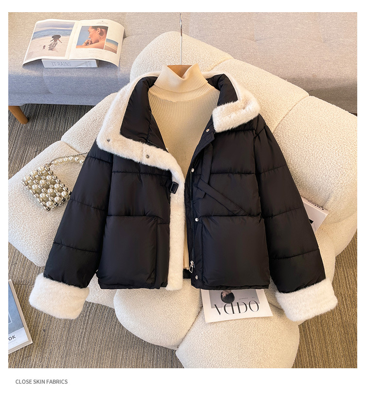 2025 ropa de algodón nacional de piel de cordero de invierno nuevo cuello de collar caliente pan abrigo al por mayor
