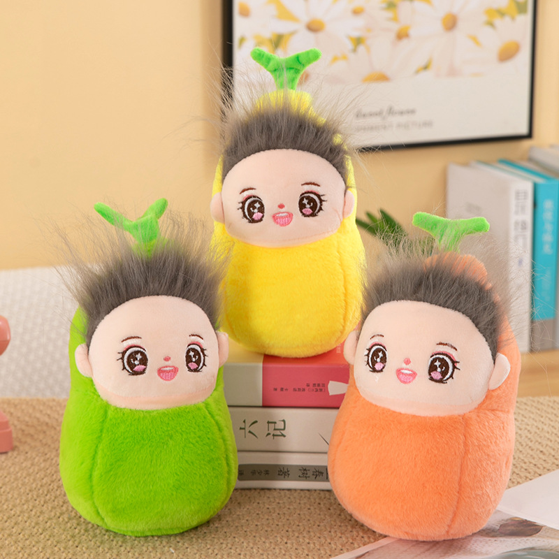 Juguetes de peluche lindos muñecas de frutas almohada muñeca agarra muñeca boda tira muñeca de tela muñeca estand juguetes regalos