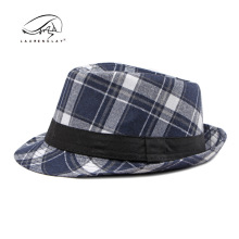 2023新款跨境帽子爵士帽男春夏季经典百搭格子小礼帽女英伦复古潮