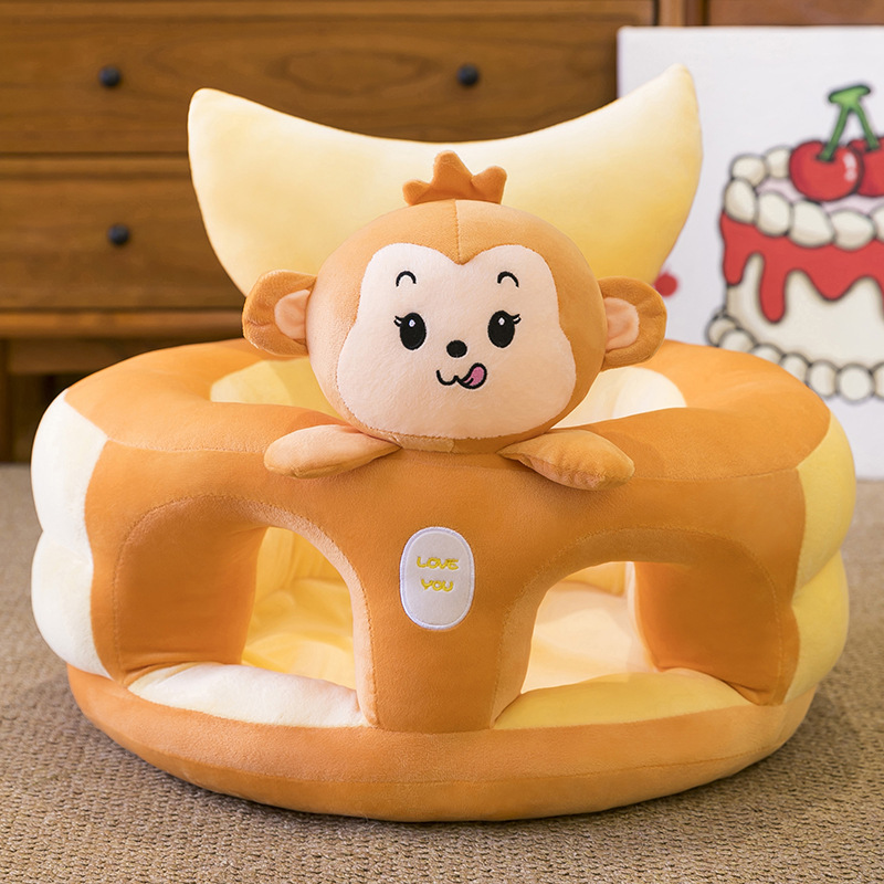 Asiento de aprendizaje para bebés anti-caídas, asiento de dibujos animados para bebés que aprenden a sentarse en un pequeño sofá sin lesiones espinales.