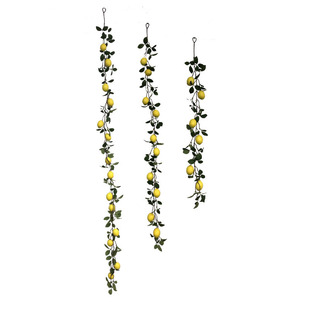 Artificial fruit lemon rattan home decoration photography props lemon rattan Apple rattan New Year Berry pendant