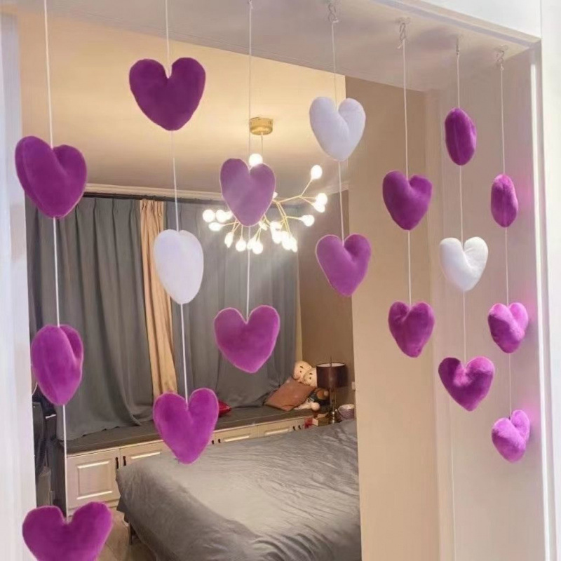 보라색과 흰색 하트 [18개 묶음 7개]