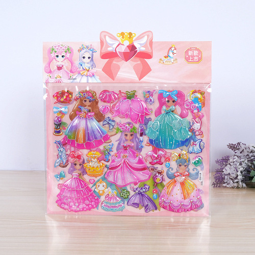 New Double Layer Cartoon Sticker Children's Costume DIY Sticker 3D Foam Gold Foil Stereo Sticker