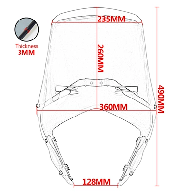 windshield mirror, Motorcycle front windshield