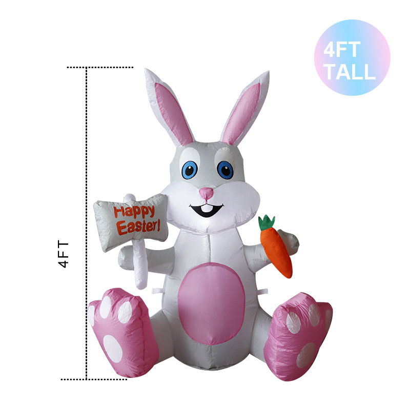 跨境專供復(fù)活節(jié)氣模充氣舉牌兔子發(fā)光氣模裝飾庭院布置道具擺件