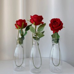 北欧スタイルのプラスチック花瓶現代シンプルなアイデア転倒防止花芸デスクトップ装飾品生け花水培透明花瓶