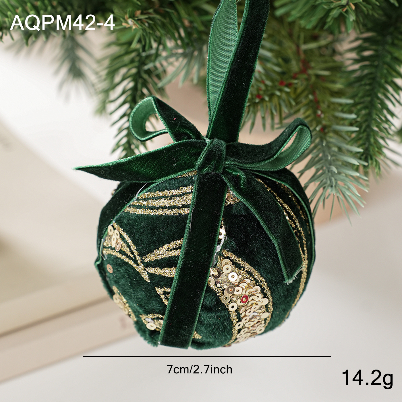 Tela transfronteriza bola de Navidad bola de paleta polvo adhesivo decoración del árbol de Navidad decoración de la atmósfera de vacaciones decoración de colgante image 9
