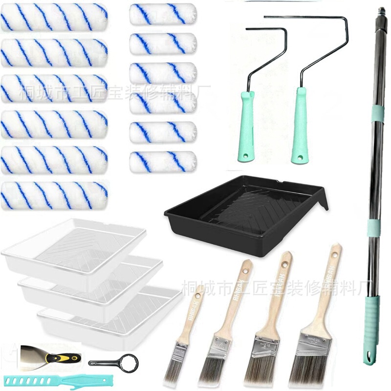 Paint Tray Liner Roller Brush Set Wall Latex Paint Roller Brush Floor Paint Roller Brush Cross-Border