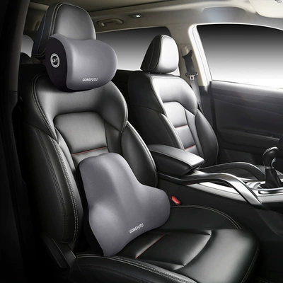Headrest, Waist Protector Car Lumbar Cushion - gentleman-gray-headrest