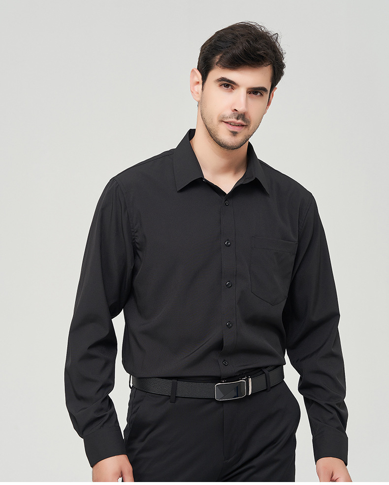 Business Style Wholesale Men's Business Solid Color Long Sleeve Men's Tops