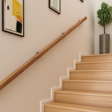 欧式靠墙楼梯扶手实木老人防滑别墅幼儿园走廊通道栏杆儿童木扶手