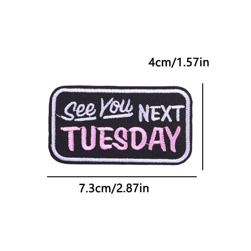 7g Weight Clothing Sticker Patches Classification 1 Piece Quantity Embroidery thread Material Slogan Pattern Classic Style Style 1 Piece Slogan Classic Style Embroidery Thread Clothing Sticker Patches 9