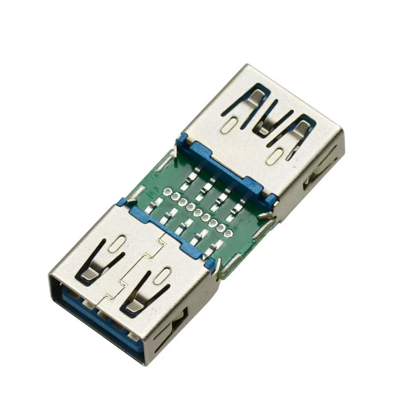 USB3.0 A мама на 3.0 мама, двувходная плата, прямой боковой разъем, длина ротора 32.0 мм, реальный 10 г, передача данных
